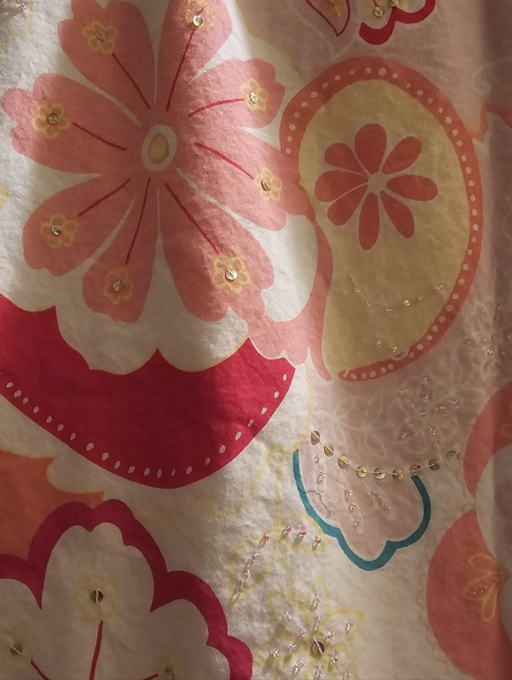 New York & Company Fuchsia and Coral Floral A-Line Skirt - Picture 2 of 4